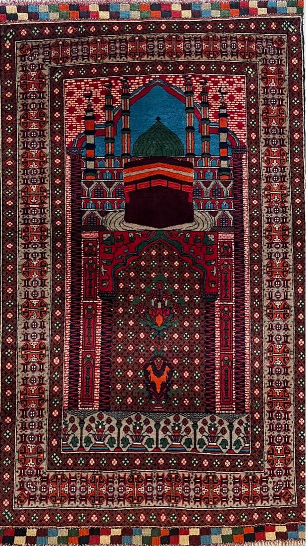 【新品未使用】アフガニスタン産　高級絨毯　ギャッベ　ペルシャ　手織り