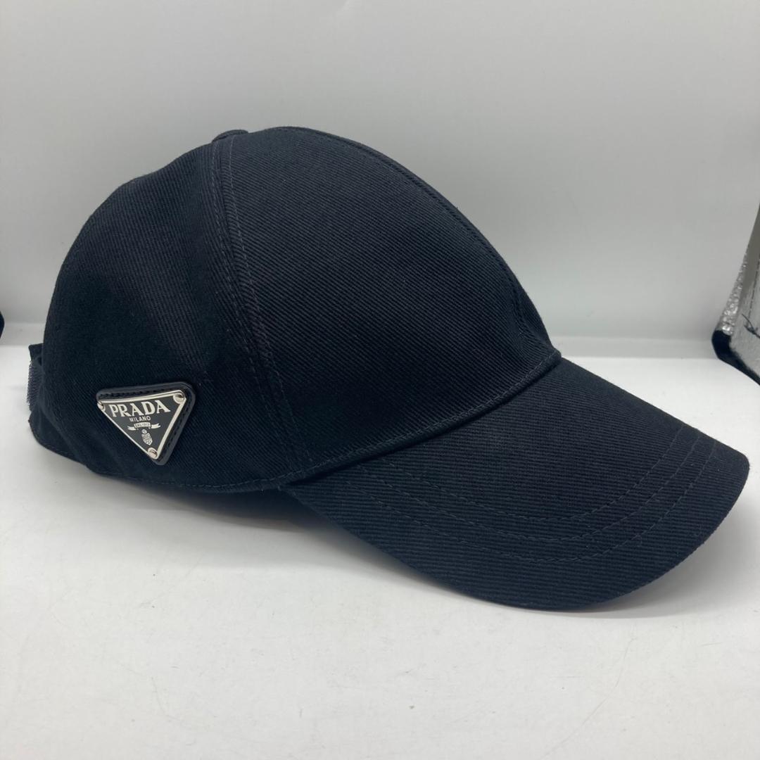 ▼美品　PRADA ベースボールキャップ　ブラック　プラダ　帽子　コットン