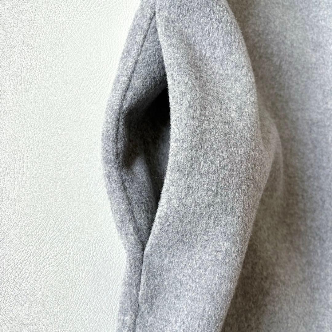 ■美品ENFÖLDコクーンシルエットウールリバーコートノーカラーコート 36