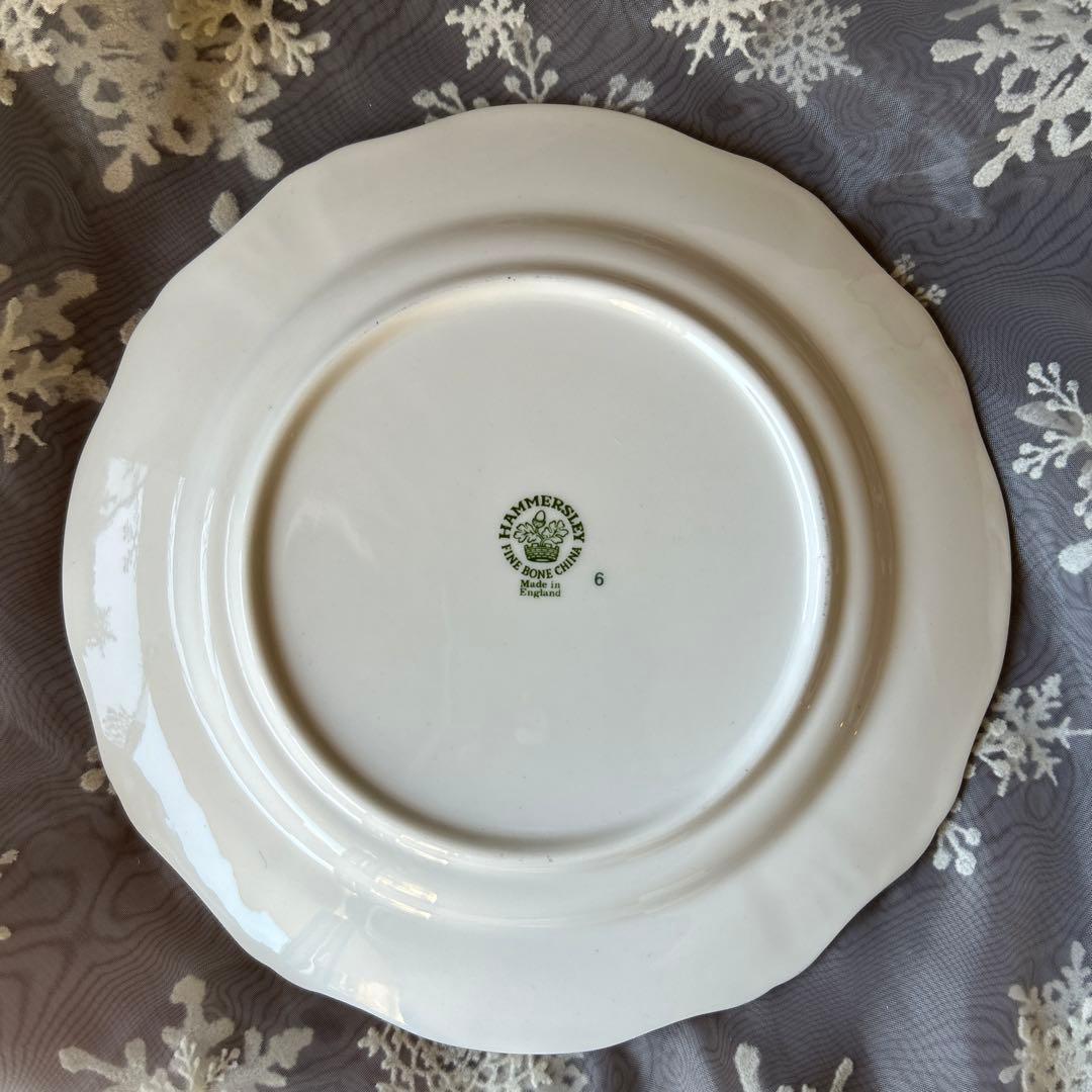 イギリスアンティーク　ハマースレイ　バイオレットケーキプレート　3枚セット