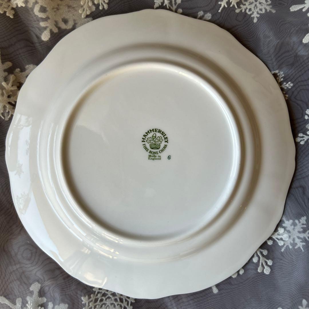 イギリスアンティーク　ハマースレイ　バイオレットケーキプレート　3枚セット