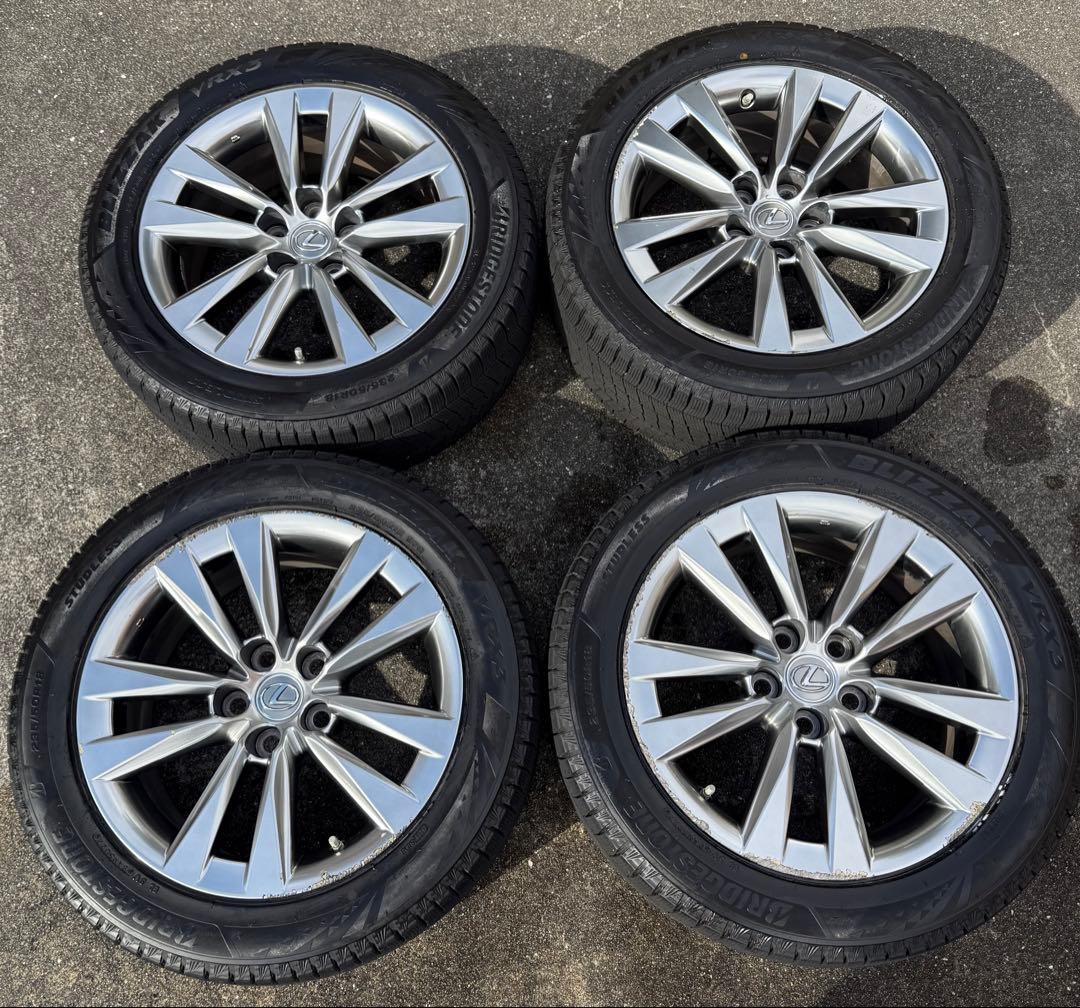 レクサスLS600h純正アルミ&B/Sスタッドレス4本空気圧センサー付き　専用‼️