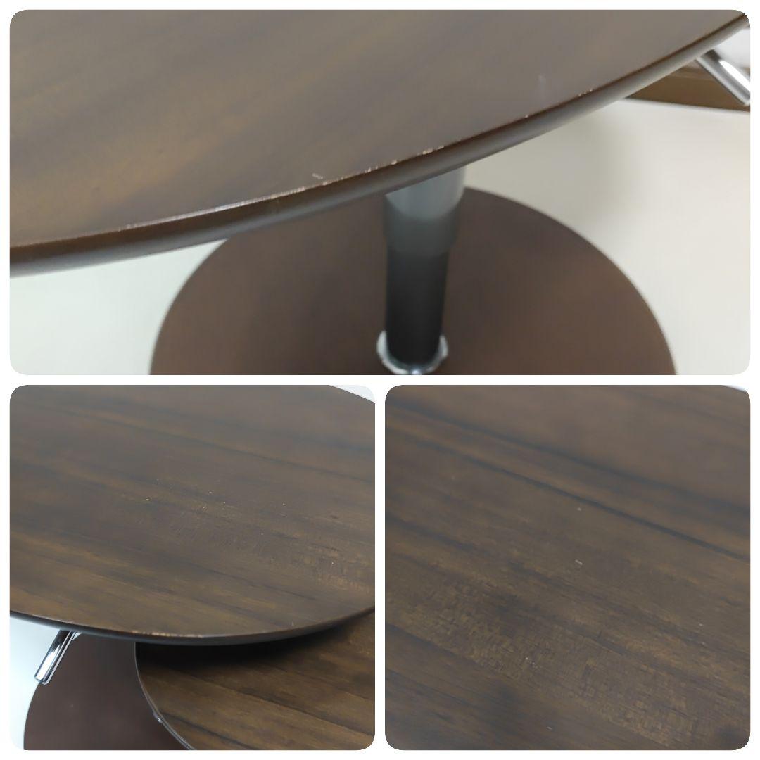 カリモク ウォールナット 昇降式サイドテーブル 回転機能付き/高機能テーブル