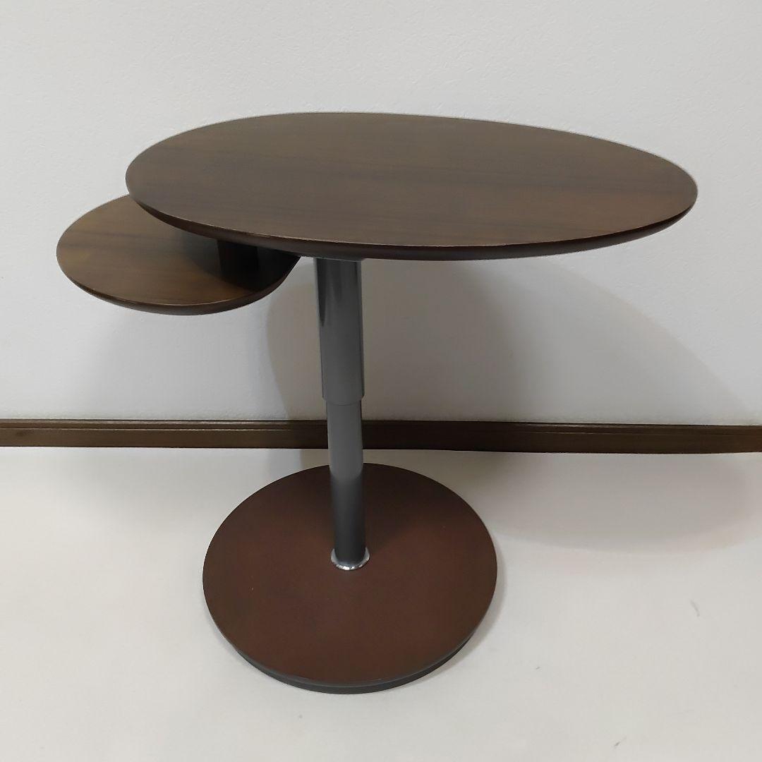 カリモク ウォールナット 昇降式サイドテーブル 回転機能付き/高機能テーブル