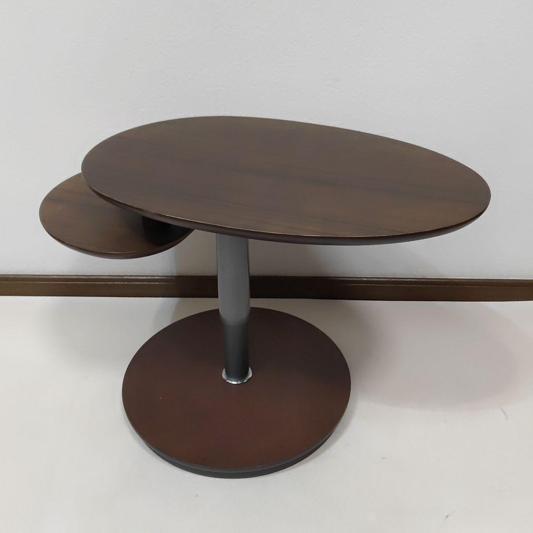 カリモク ウォールナット 昇降式サイドテーブル 回転機能付き/高機能テーブル