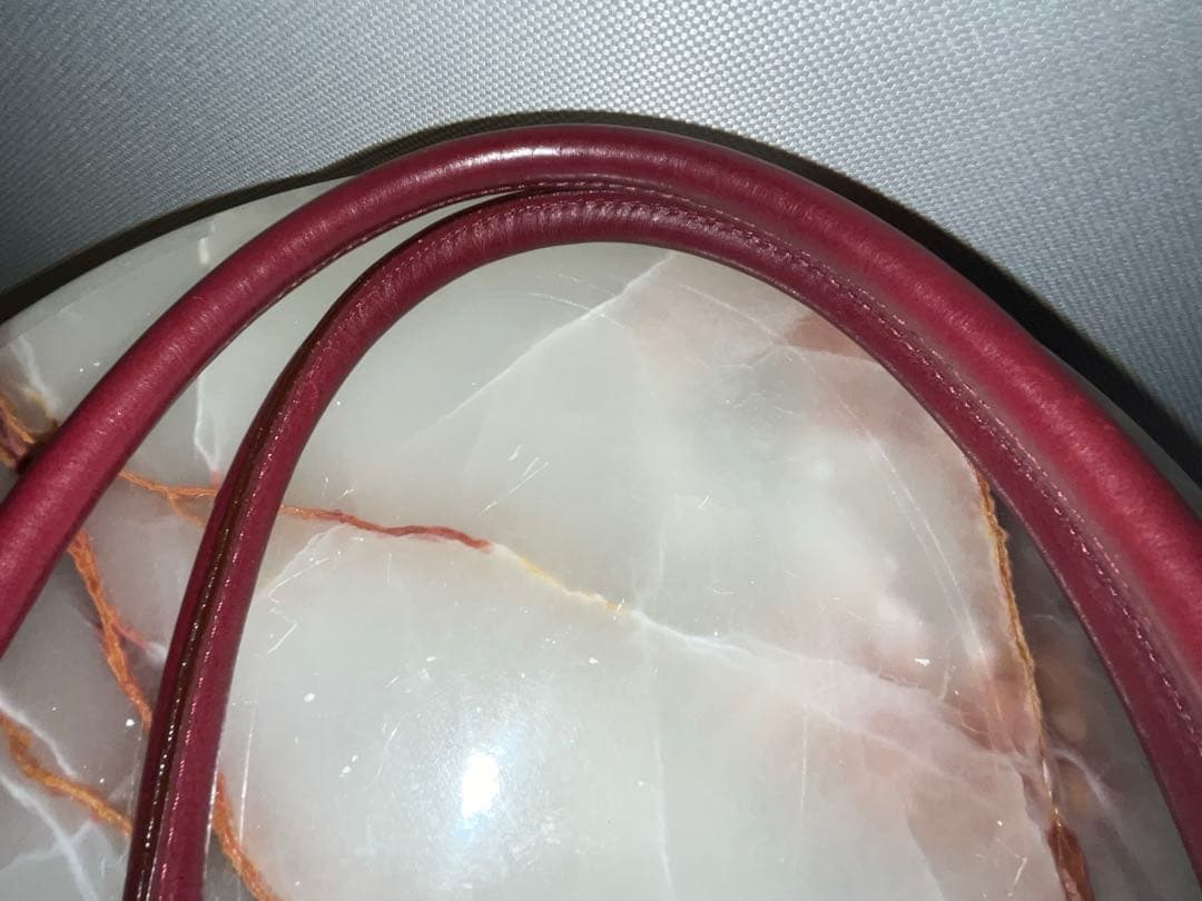 美品 PleatsPlease ジャガード織×レザートートバック イッセイミヤケ