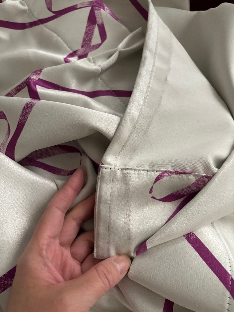 francfranc フランフラン　ドレープカーテン　リボンチェック　2SET