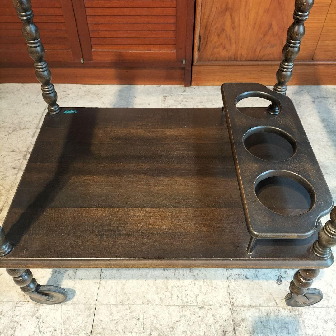 M♦希少 送料込 Najico社製　ヴィンテージ キャスター付きトロリーテーブル