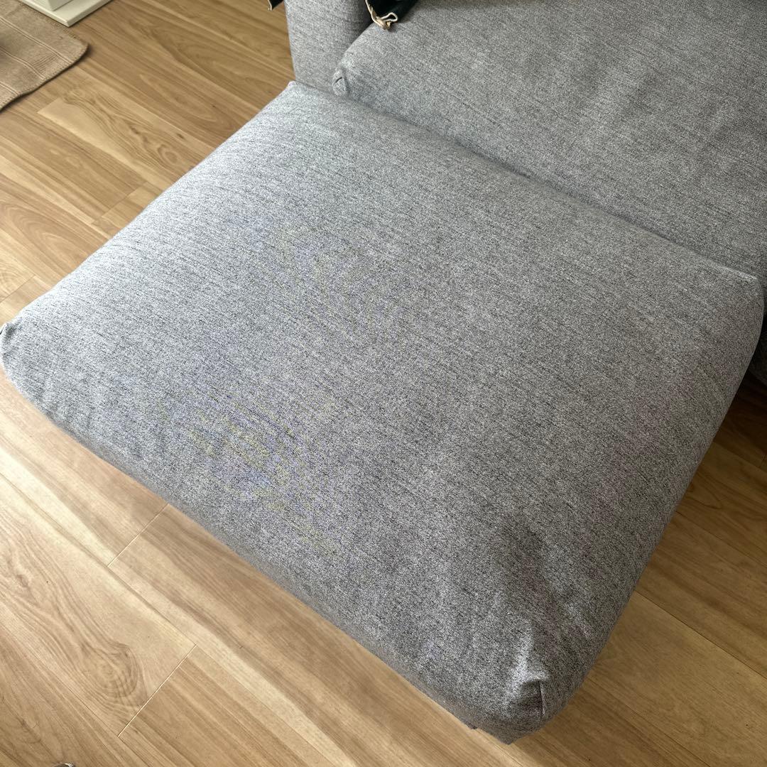 【美品】無印良品　オットマン　フェザー・ポケットコイル　カバー付き