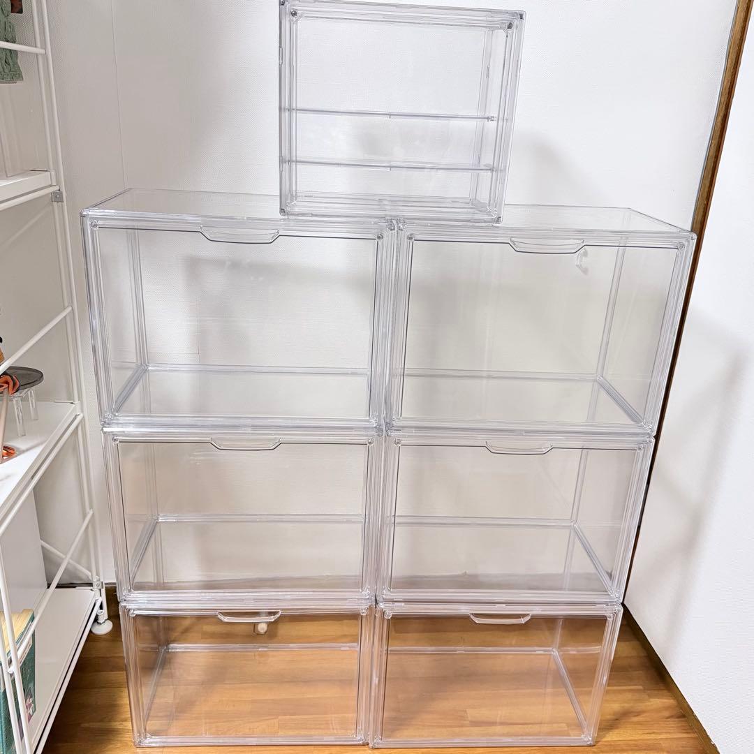 3COINS⭐︎スリコ⭐︎2WAYマルチクリアボックスワイド 6個⭐︎おまけ付き