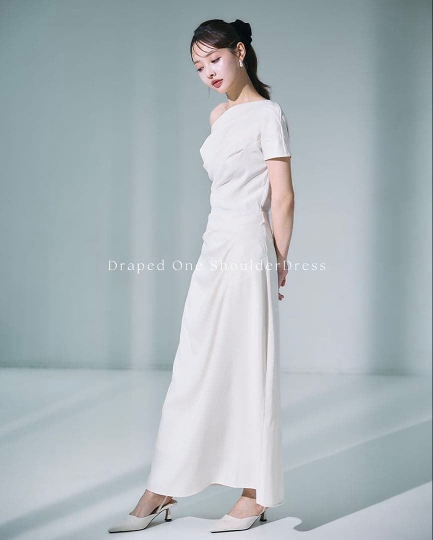 polaura ドレープワンショルダードレス