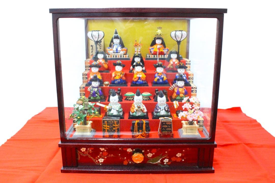 ♡まごころ雛 義光作 木目込 十五人揃 オルゴール ケース入 EE0H01027