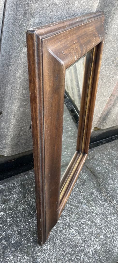 ビンテージ/イタリア製/木製/ミラー/壁掛けミラー/ウォールミラー/鏡/什器/②