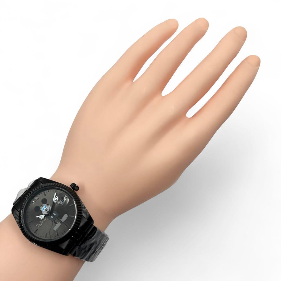 新品 ディズニー シークレットアイ ミッキー 腕時計 ブラック ダイヤ 限定品