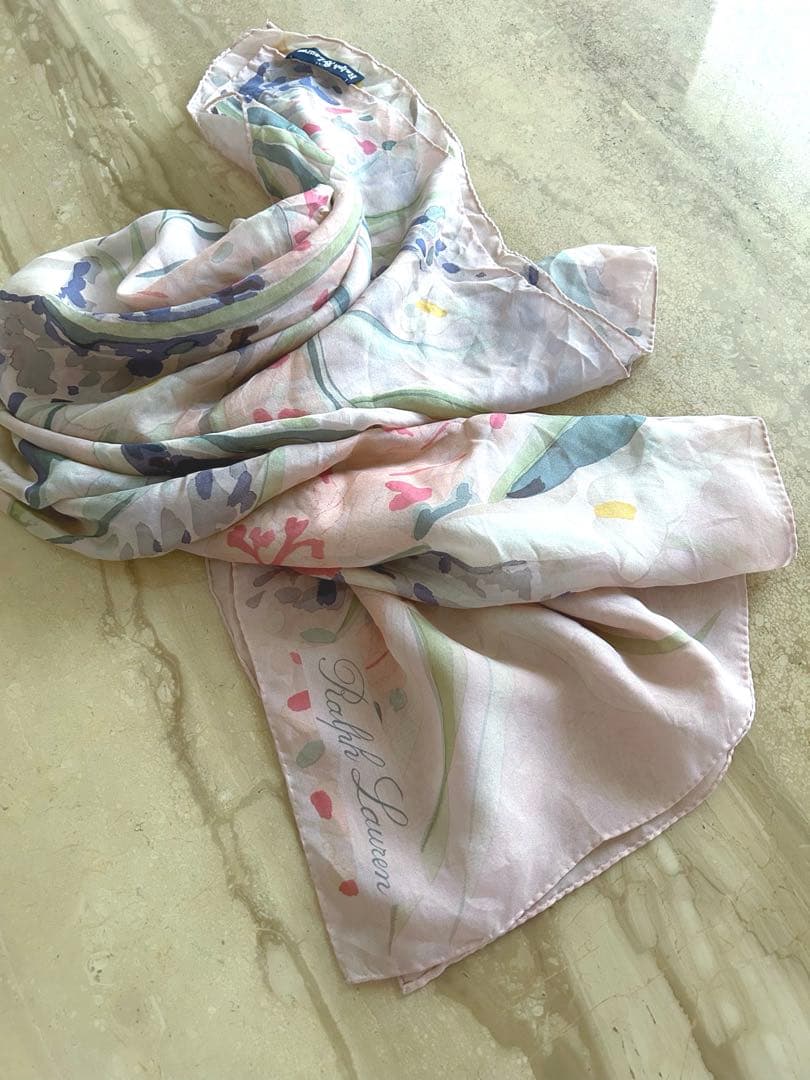 coko channel Ralpラルフローレンシル100%スカーフ