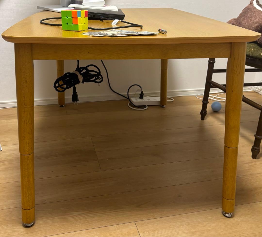 テーブル 机 ダイニングテーブル 木製高さ調整こたつ
