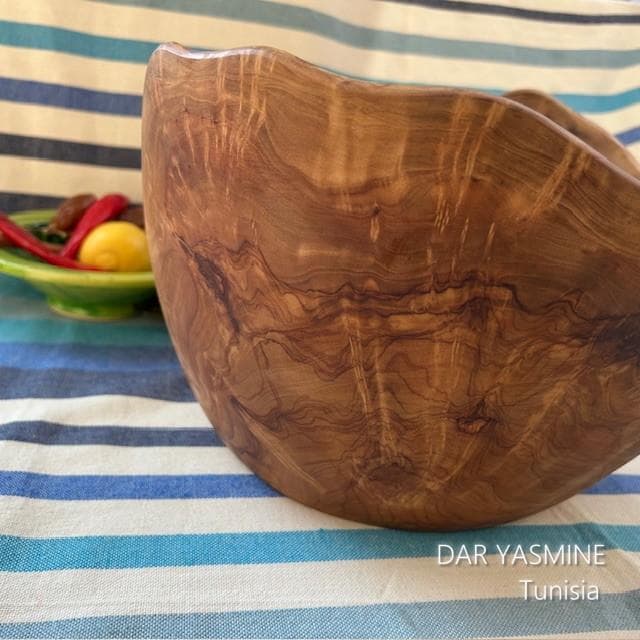 オリーブの木　１点もの　特大ボウル　たたずむ姿が神々しい　約φ32.5cm