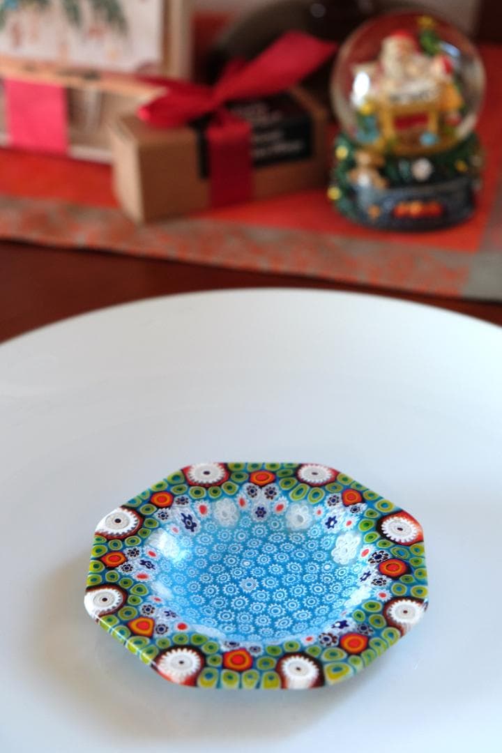 ミルフィオリ プレート 小皿 ベネチアングラス 検/ガラス 江波冨士子 田子美紀