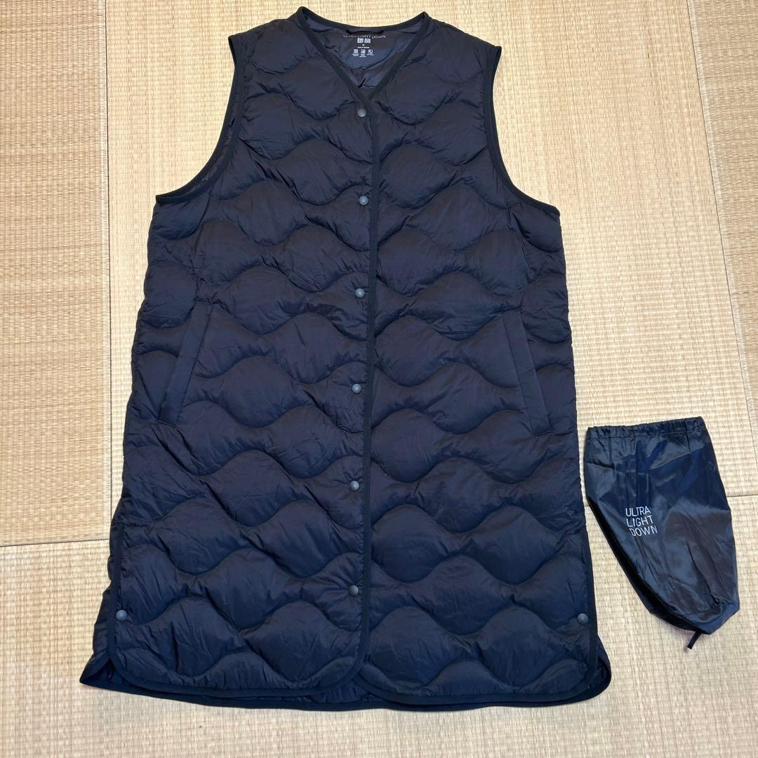 ユニクロ　ウルトラライトダウン　ロングベスト　ブラック　XL