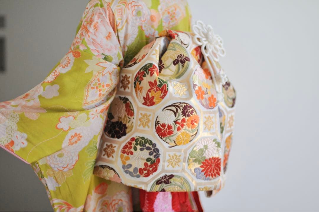 七五三 アンティーク 7歳 ハーフ成人式 フルセット 正絹 西陣織 女の子 着物