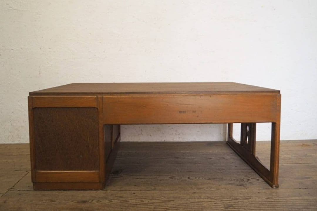 1045 ヴィンテージ　ロータイプ　片袖机　テーブル　古家具　引き出し　レトロ