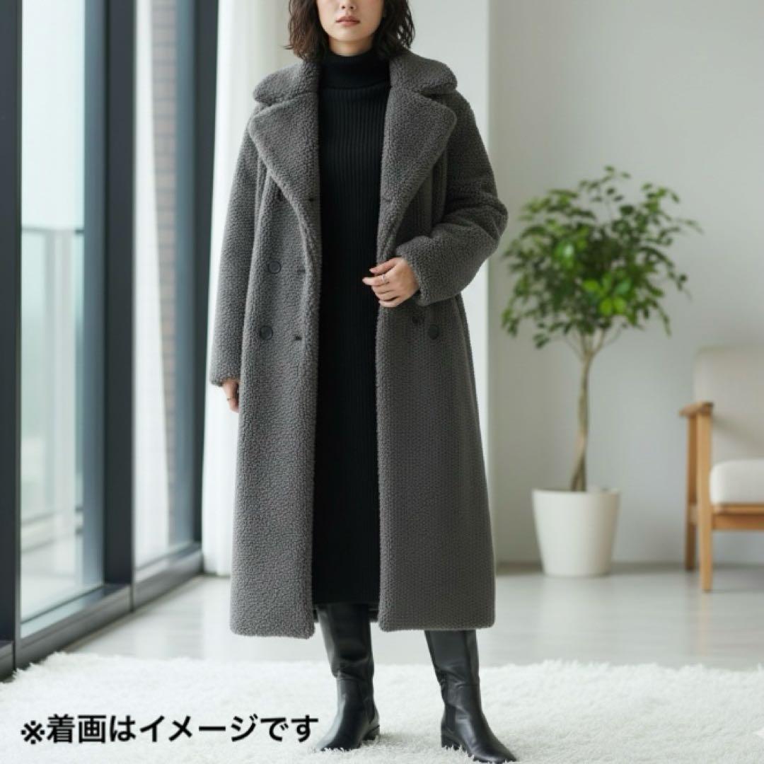 ☆完売☆ ZARA ダブルブレストフェイクボアコート　テディベアコート ロング