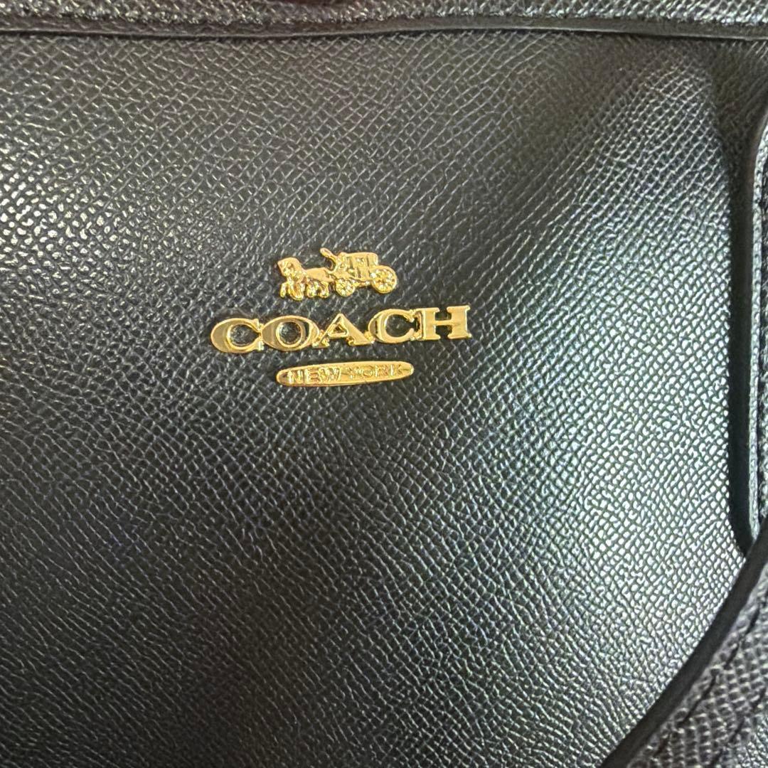 極美品 コーチ トートバッグ ブラック F58846 チャーム付き 保存袋付き