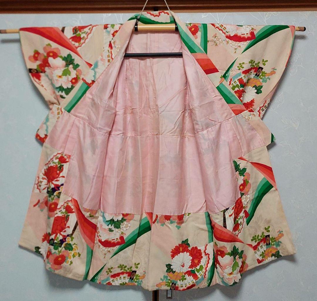 NA118アンティーク子供着物七五三正絹着丈89センチ裄丈47センチ