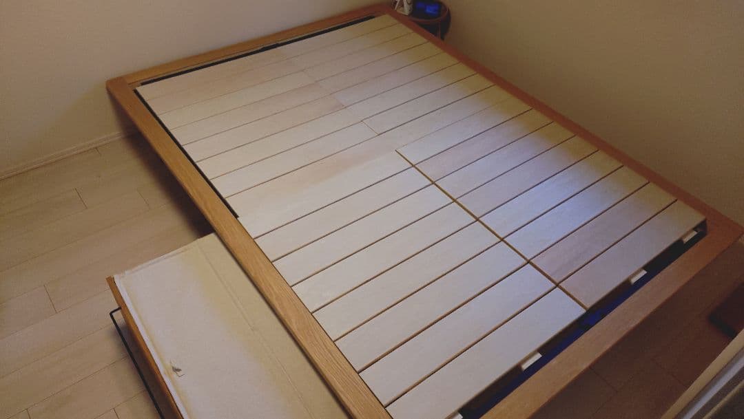 美品♪ 【無印良品】ベッドフレームオーク材 ダブル