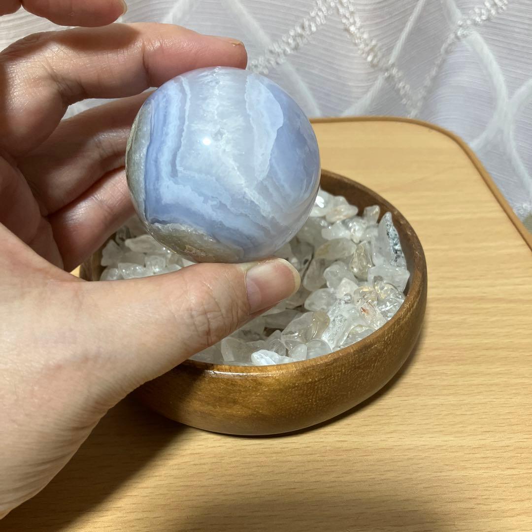 笑口 ブルーレースアゲート スフィア 46ミリ玉