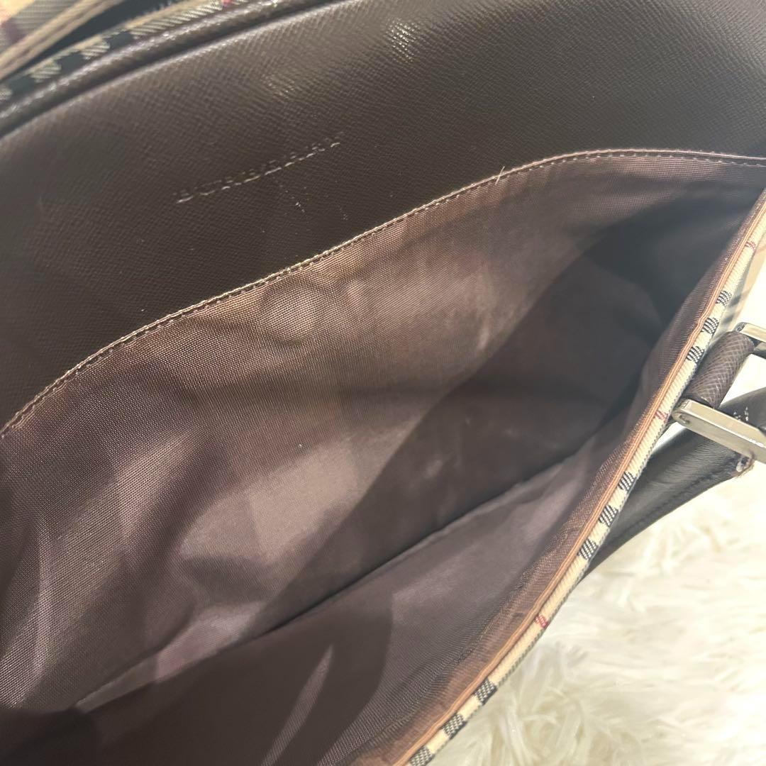 バーバリー　ハンドバッグ　ノバチェック　ミニボストン　ノバチェック　レザー