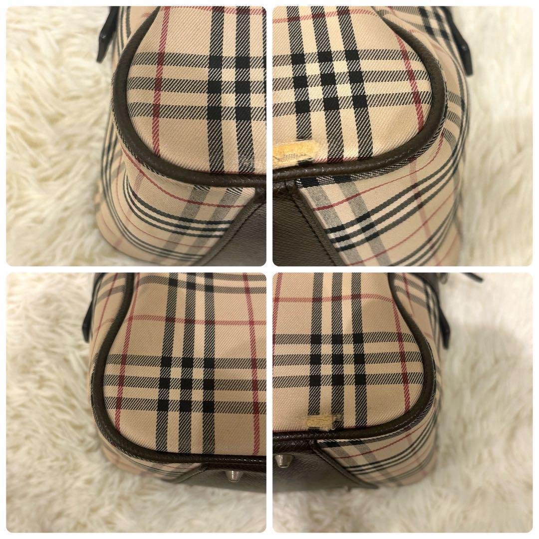 バーバリー　ハンドバッグ　ノバチェック　ミニボストン　ノバチェック　レザー