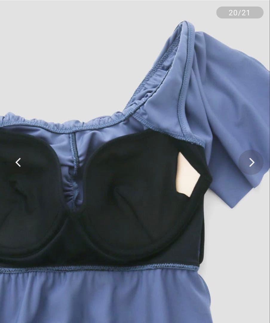 【美品】三愛リゾート　片方肩出しフリル　ワンピース水着（11EF-M〜L）