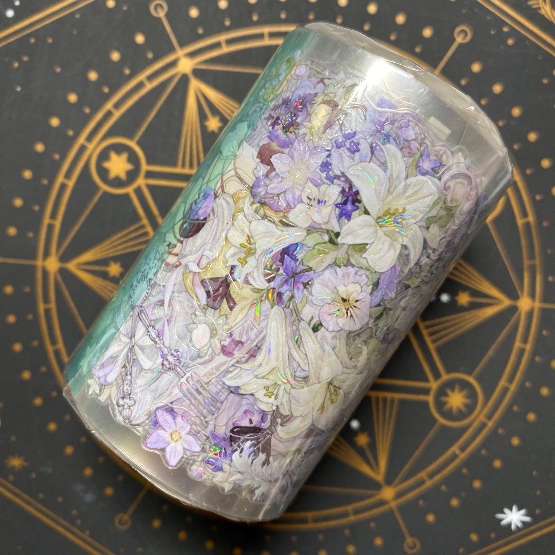 【9476】海外　5m巻　貝殻光カッティングマスキングテープ　お茶会　装飾系