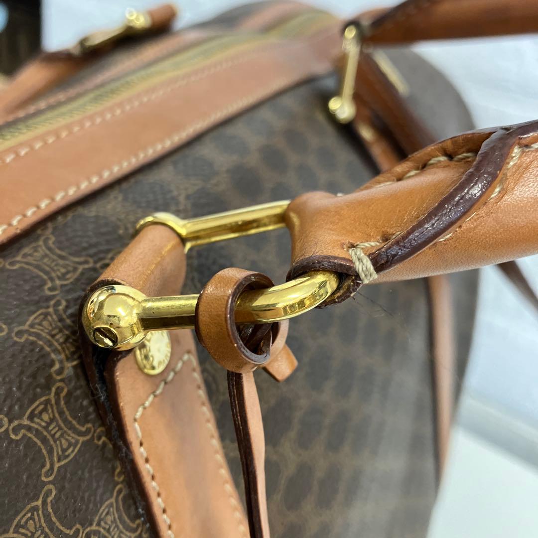 CELINE　ボストンバッグ　マカダム柄　ブラウン　南京錠付き　2940