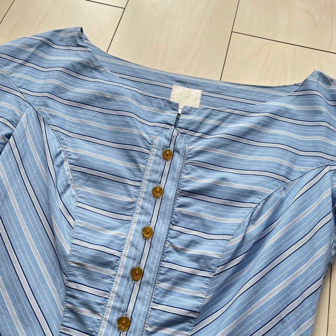 ヴィヴィアンウエストウッドゴールドレーベル コルセット シャツ ストライプ 半袖