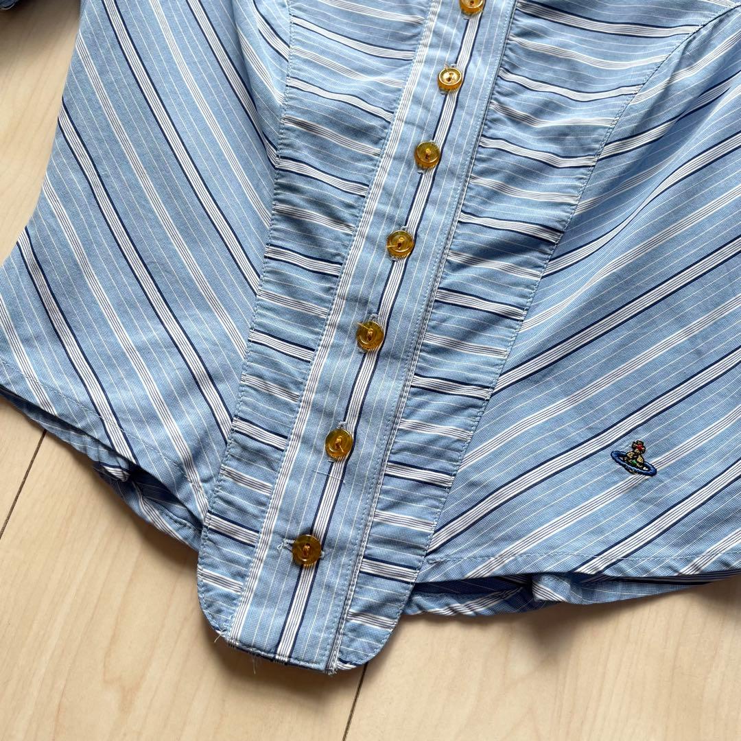 ヴィヴィアンウエストウッドゴールドレーベル コルセット シャツ ストライプ 半袖