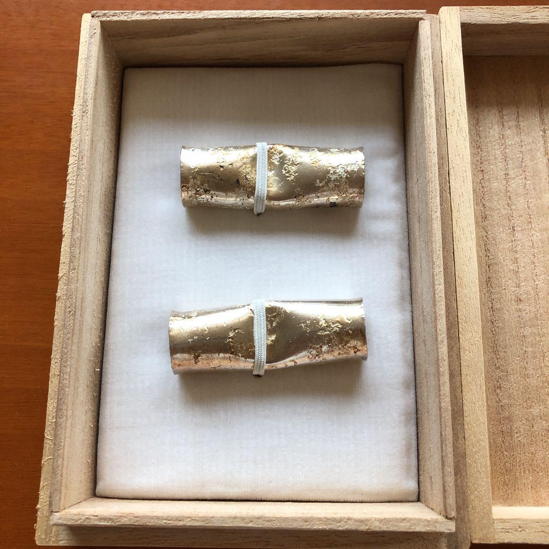 望月菊磨さん　銀製　箸置き　2客セット　桐箱入り