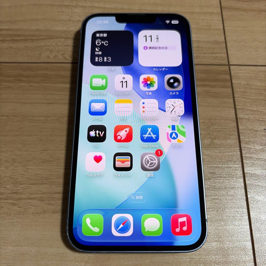 バッテリー新品 iPhone14 128GB ブルー