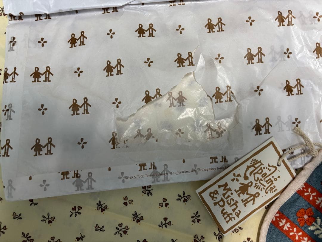 最終値下げMisha & Puff ×Apolina 刺繍ポーチ ブルー