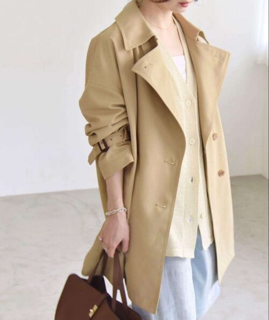 新品未使用 トレンチコート:「洗濯機可能」