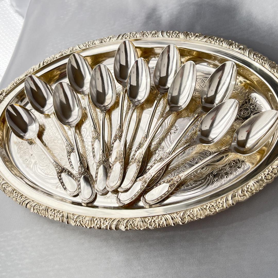 【仏蘭西】 帝政様式 コーヒースプーン 12本 14.5cm