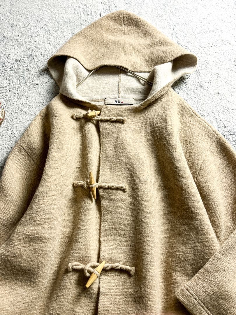 【45R】45rpm アルパカウール混 フロート縮絨ニットダッフルコート 5