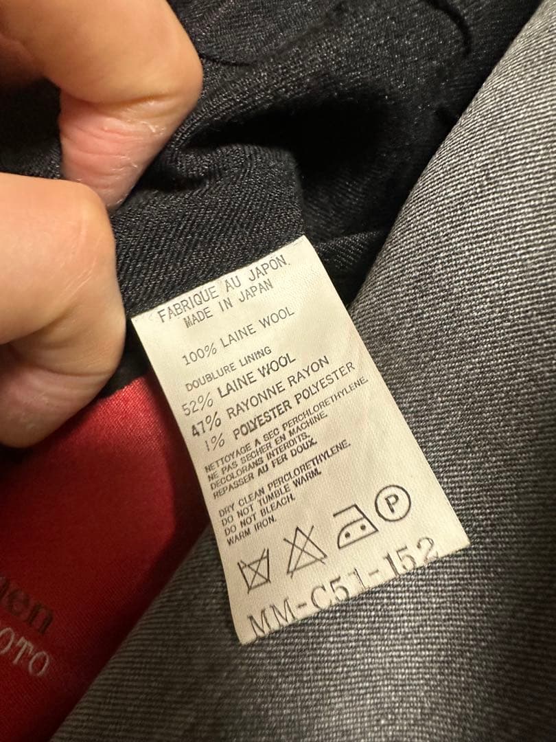 【美品】Y’s for men 赤タグ　ウォッシュ加工　ロングトレンチコート
