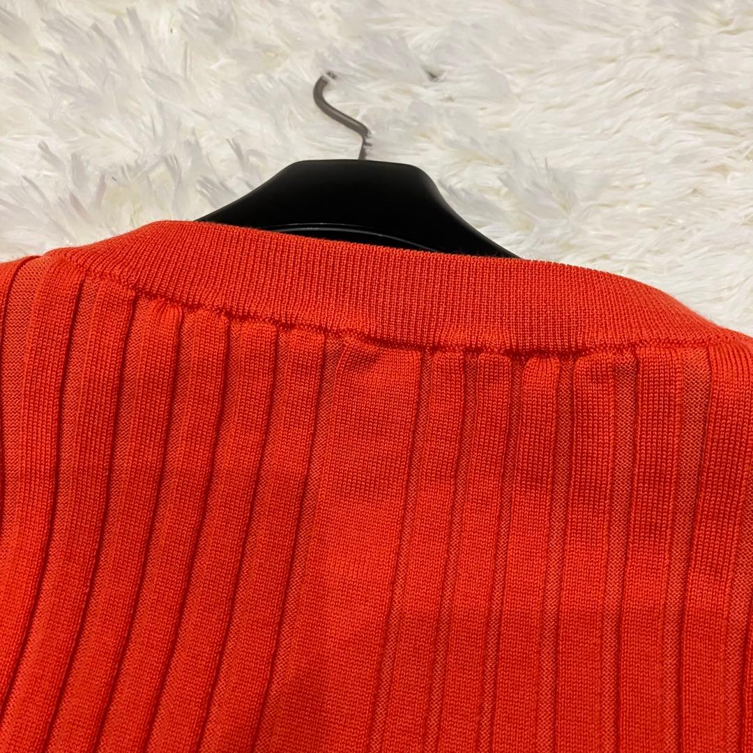 HYKE ハイク　ワイドリブニットセーター　オレンジ　1