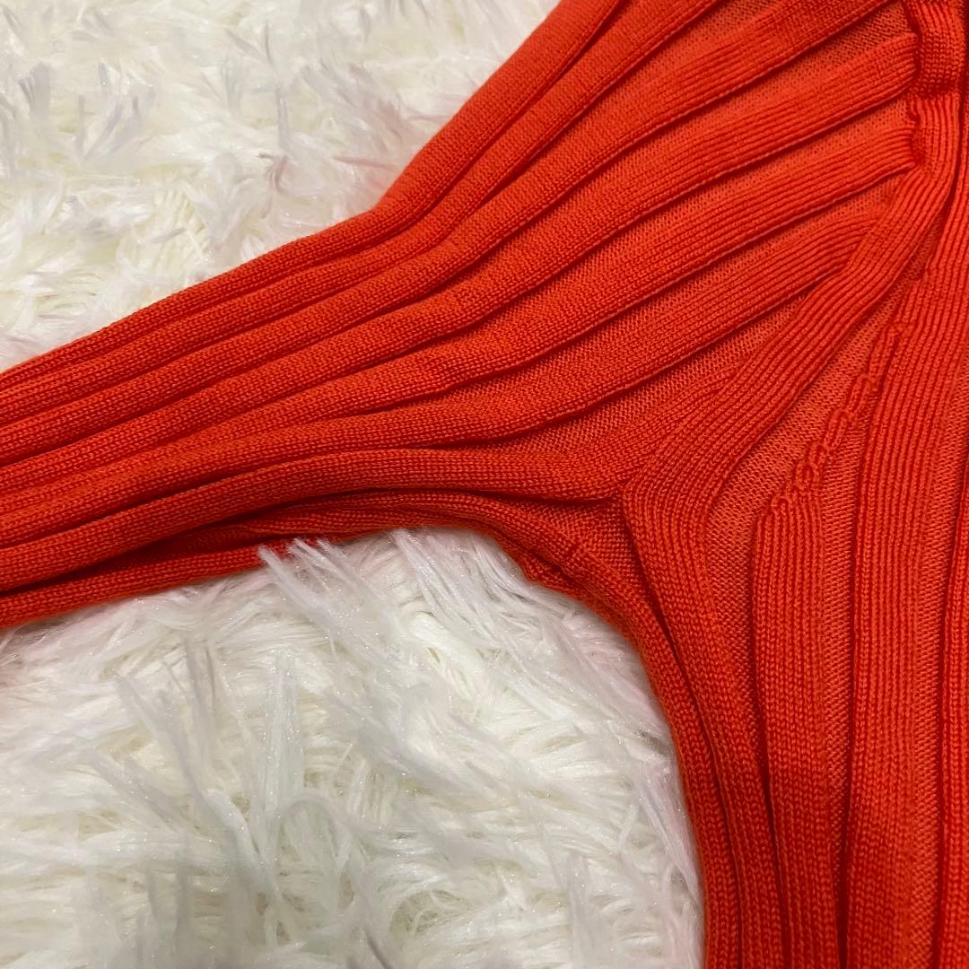 HYKE ハイク　ワイドリブニットセーター　オレンジ　1