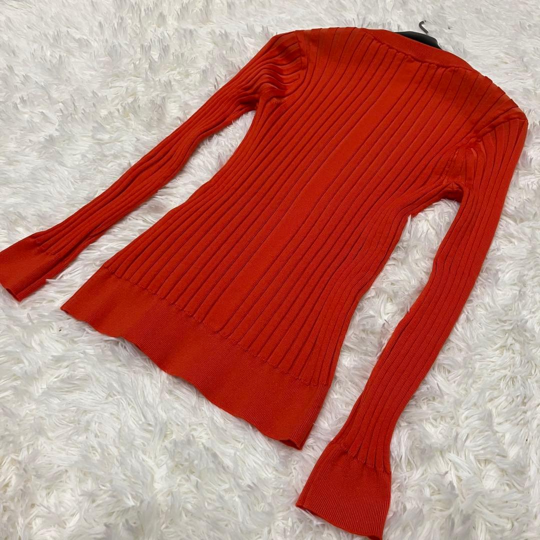 HYKE ハイク　ワイドリブニットセーター　オレンジ　1