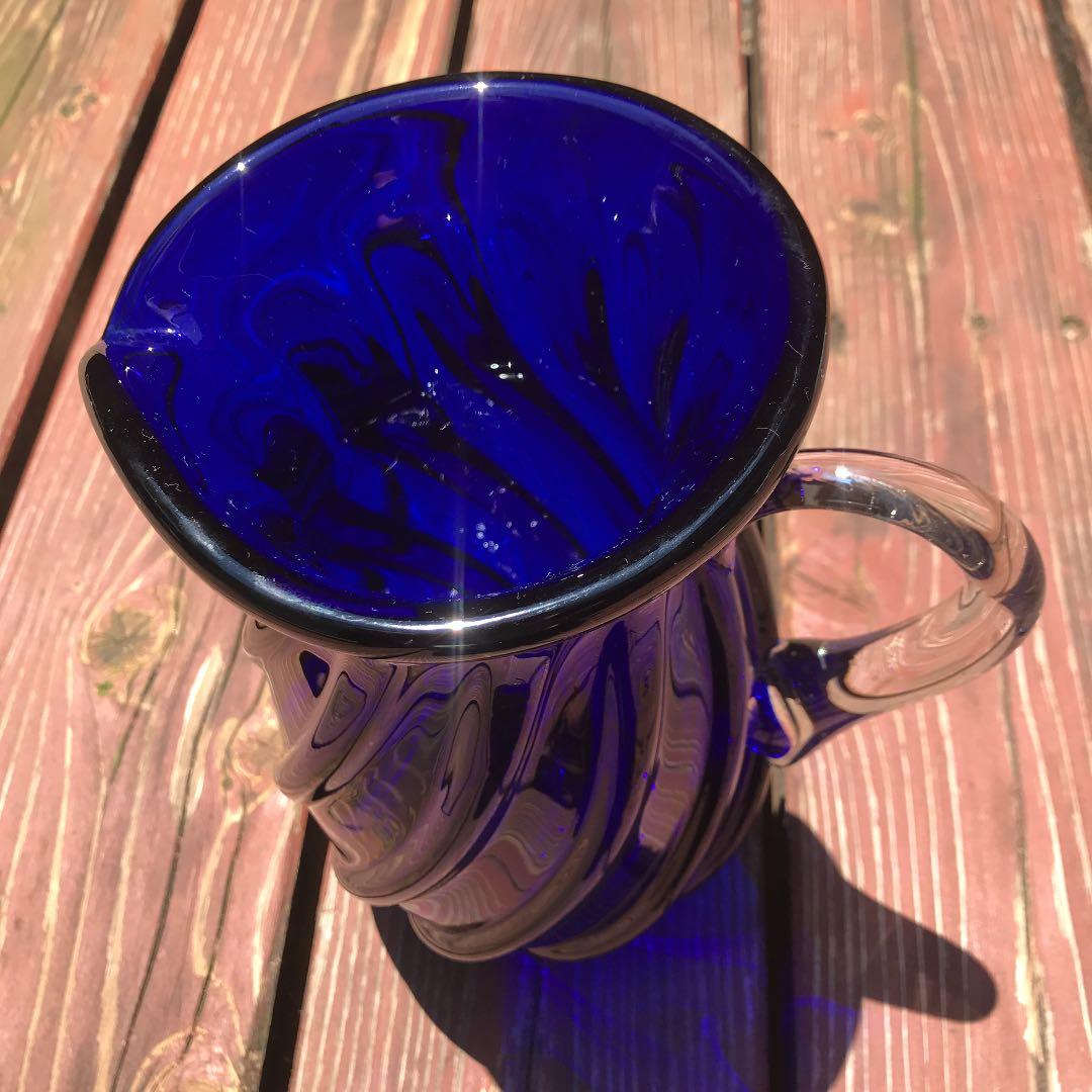 Art Glass IWATU GLASS 瑠璃色の花瓶