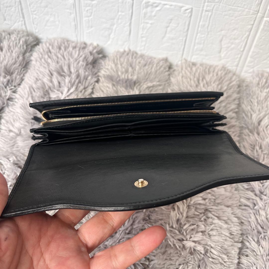 美品✨GUCCI シマ　インターロッキング　L字ファスナー　ブラック　長財布