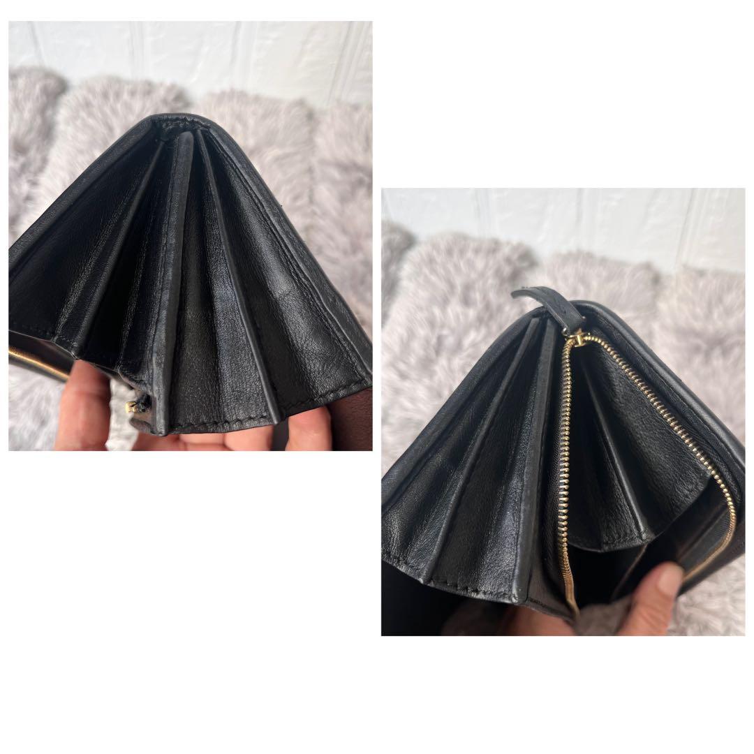 美品✨GUCCI シマ　インターロッキング　L字ファスナー　ブラック　長財布